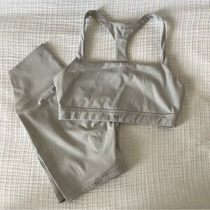 Set Active Light Grey Biker Shorts and Top Set